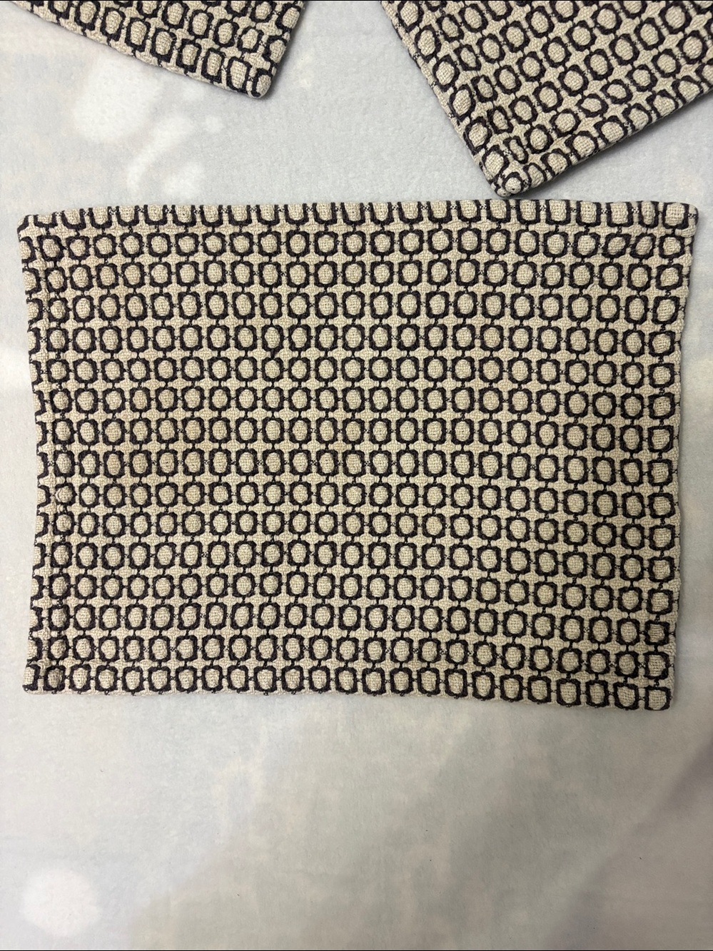 Crate & Barrel Lot of 6 Grey Modular Placemats EUC